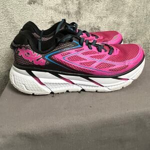 HOKA ONE ONE Clifton 3 Running Shoes Size Anthracite Neon Fuchsia Size‎ 7